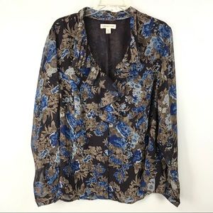 Coldwater Creek Blouse Size 2X Floral Print 230